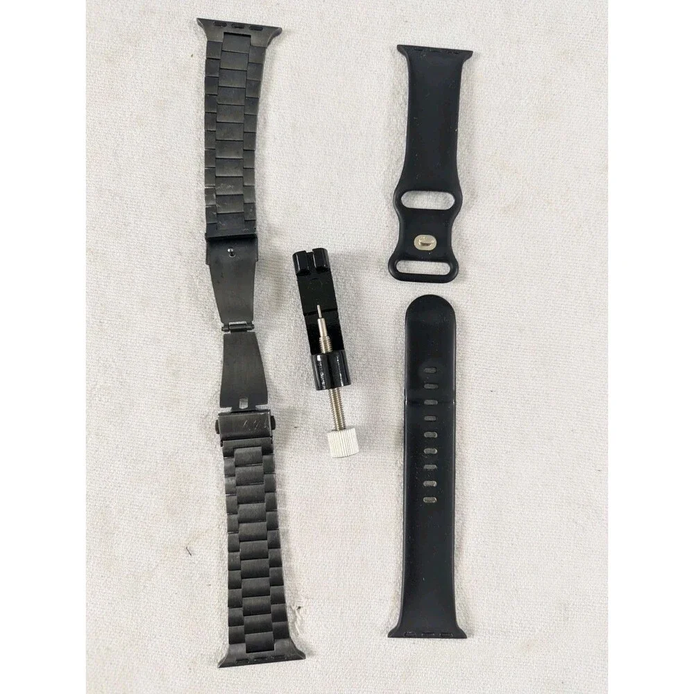 Apple Watch SE 44mm Space Gray Aluminum GPS Smartwatch Bundle Extra Bands